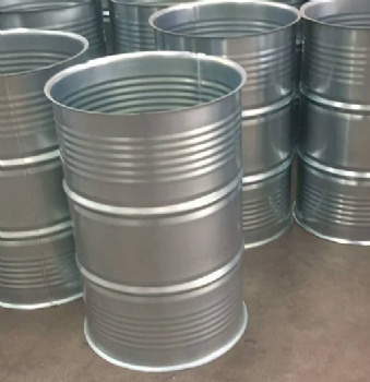 Open galvanized drum